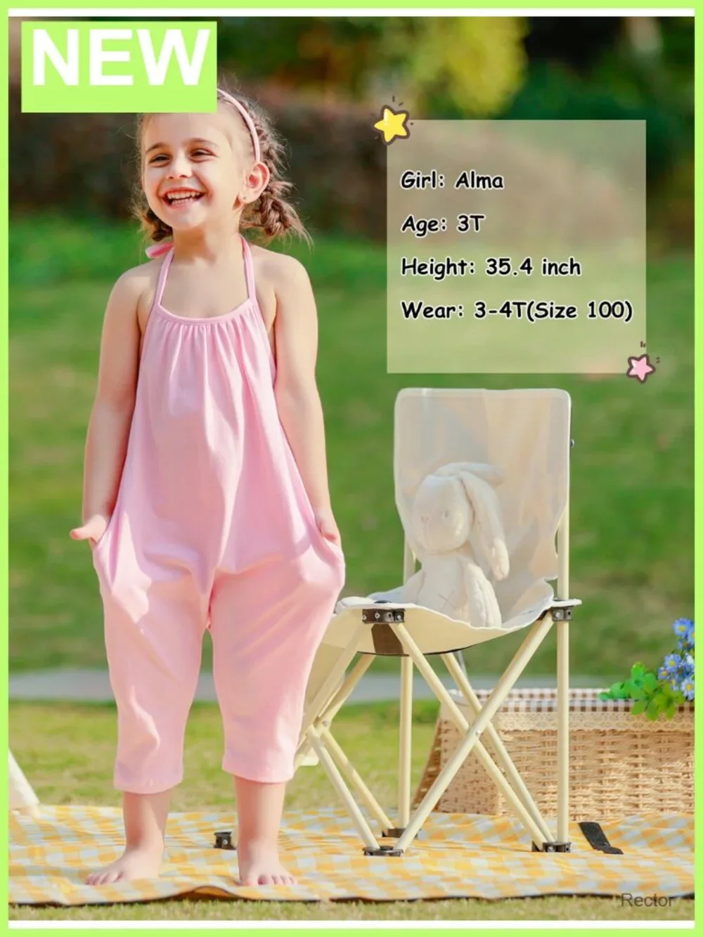 Toddler Girl Romper Jumpsuit Sleeveless Halter Backless Playwear